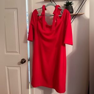 Eliza J hot pink off the shoulders dress
